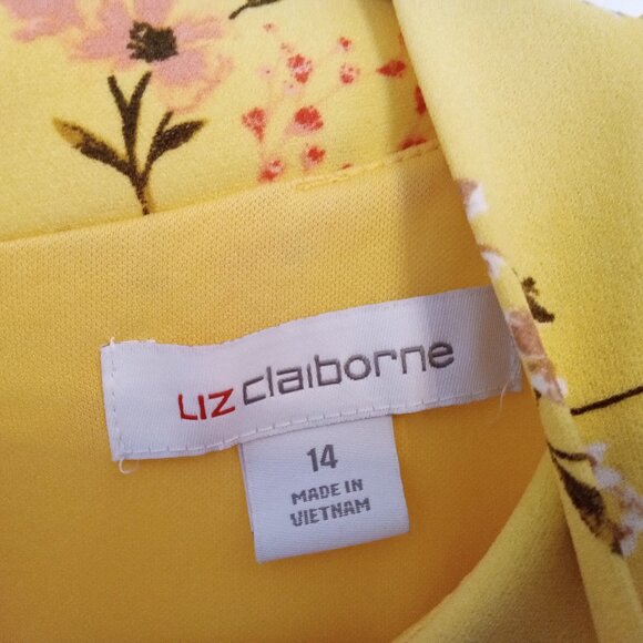 Liz Claiborne Yellow Floral Pencil Dress - Picture 5 of 10